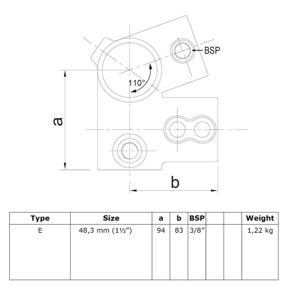 Doos Dakrandkniestuk-E / 48,3 mm (6 stuks)